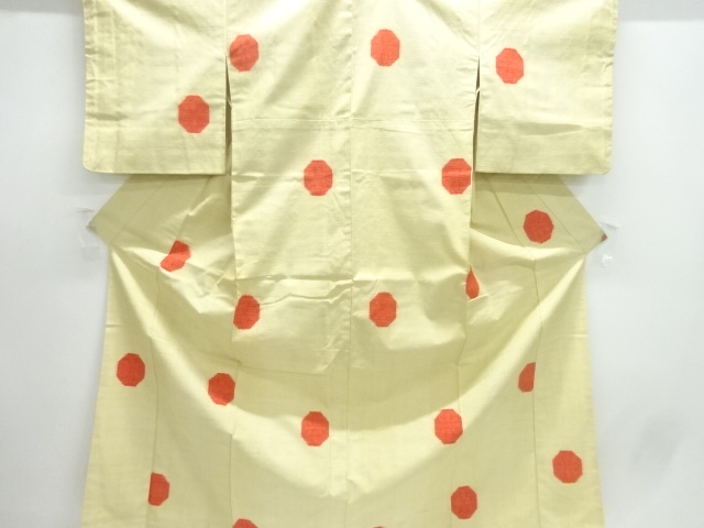 JAPANESE KIMONO / ANTIQUE KIMONO / SILK / MAWATA YUKI TSUMUGI / WOVEN KIKKO PATTERN